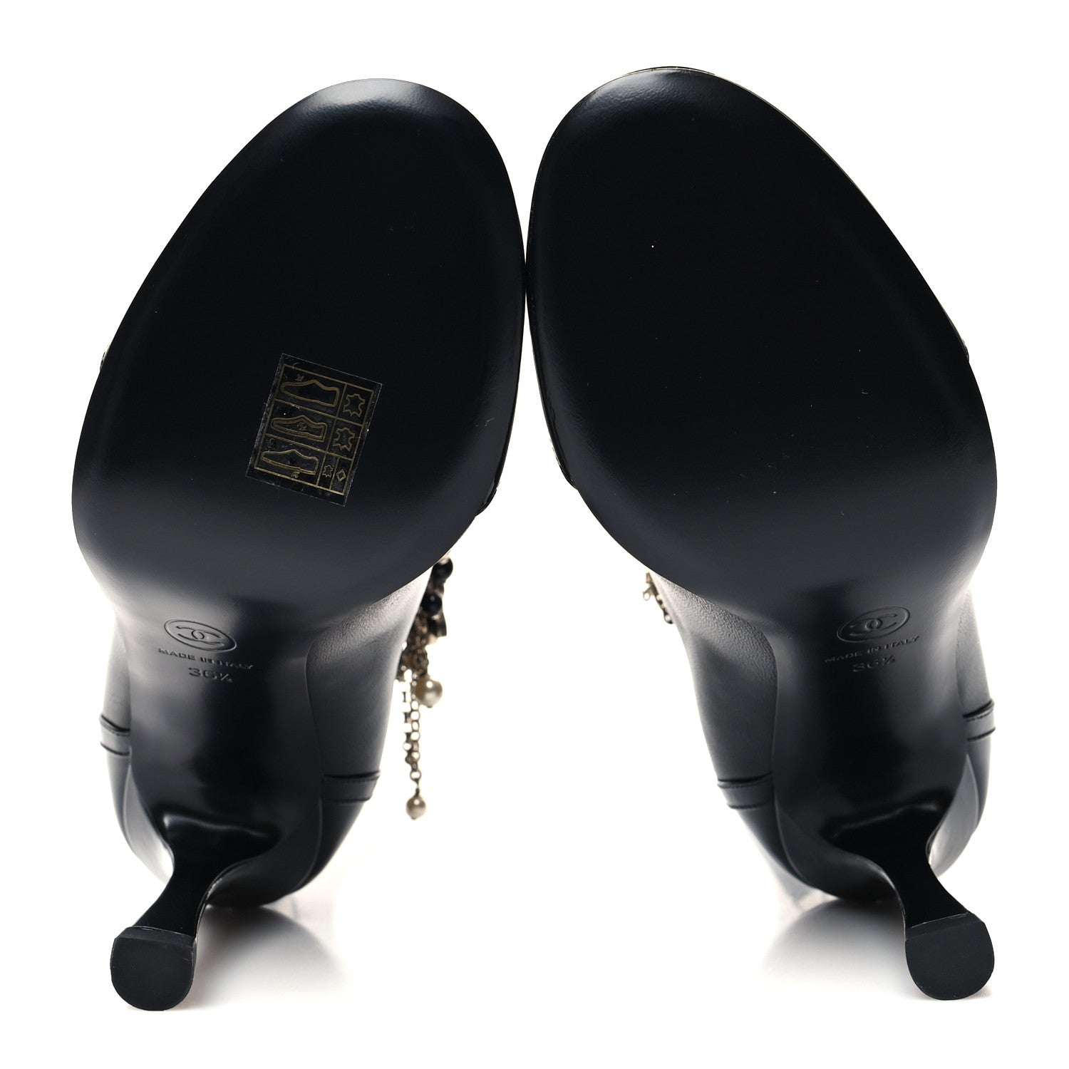 Chanel Lambskin Patent Calfskin Ankle Boots 36.5 Black 5 of 8