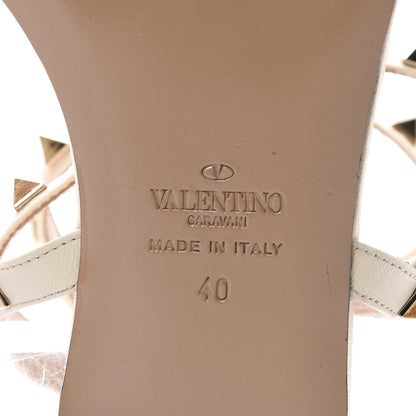Valentino Garavani Nappa Rockstud Ankle Wrap Flat Thong Sandals 40 Ivory 6 of 9