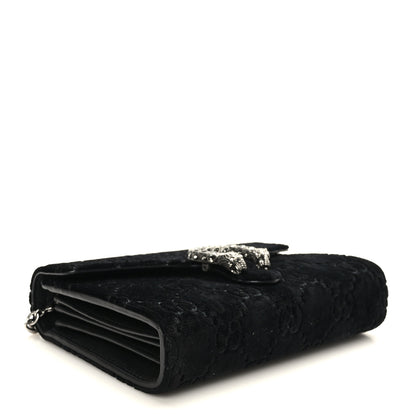 Gucci Velvet GG Monogram Mini Dionysus Chain Wallet Black 4 of 10