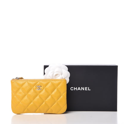 Chanel Caviar Quilted Small Cosmetic Case Yellow 8 of 8