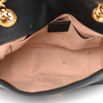 Gucci Calfskin Matelasse Mini GG Marmont Shoulder Bag Black 4 of 17