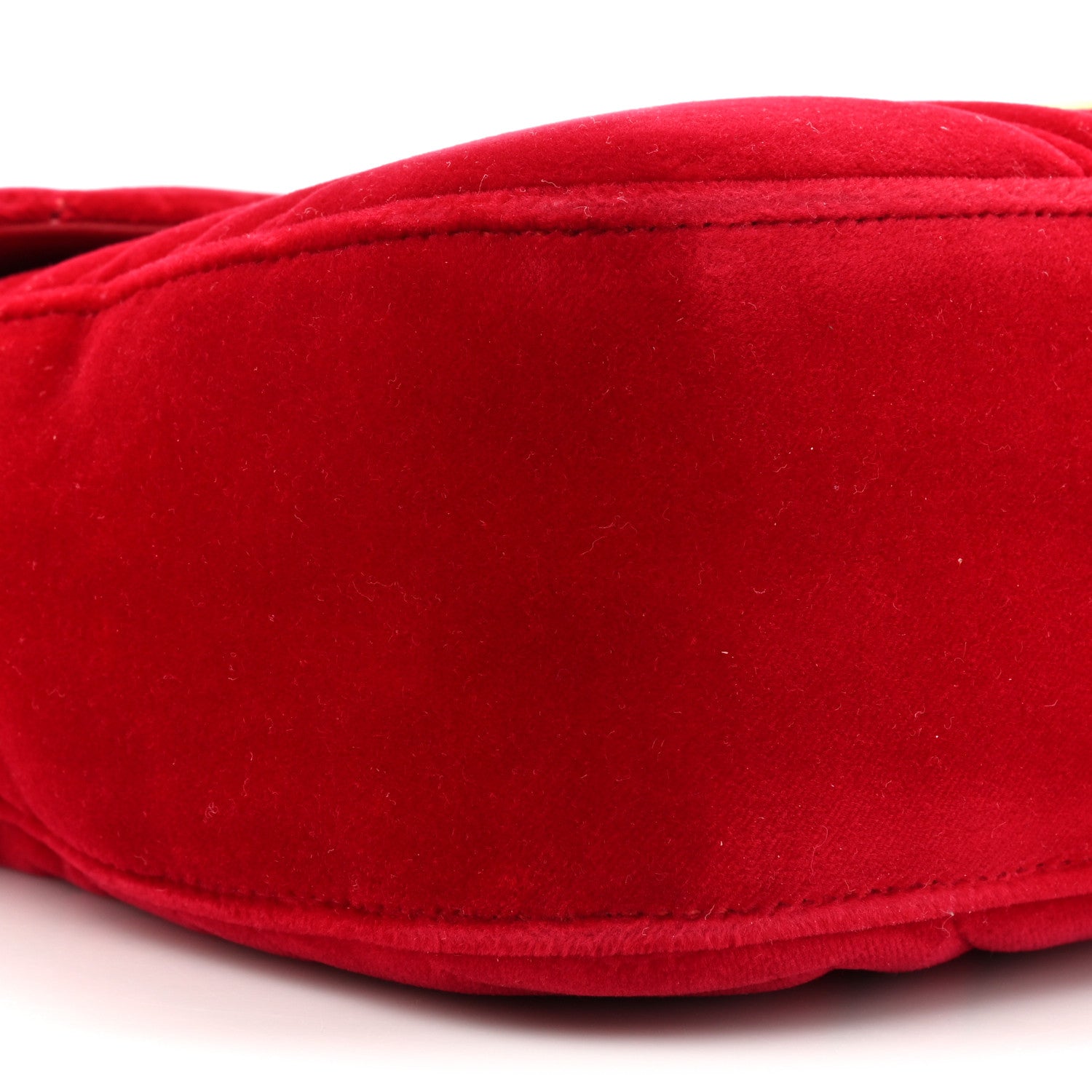 Gucci Velvet Matelasse Medium GG Marmont Shoulder Bag Hibiscus Red 9 of 17