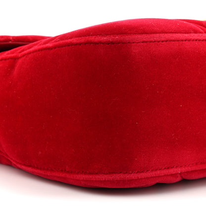 Gucci Velvet Matelasse Medium GG Marmont Shoulder Bag Hibiscus Red 9 of 17