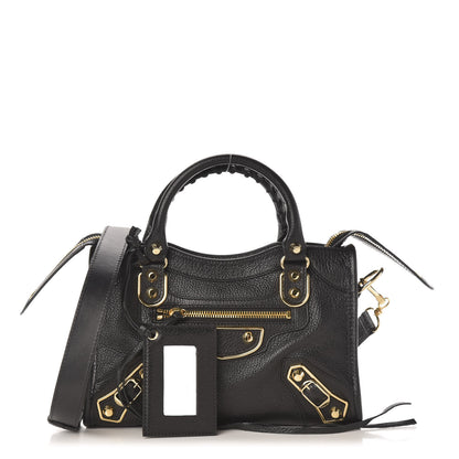 Balenciaga Chevre Gold Metallic Edge Hardware Mini City Black 1 of 12