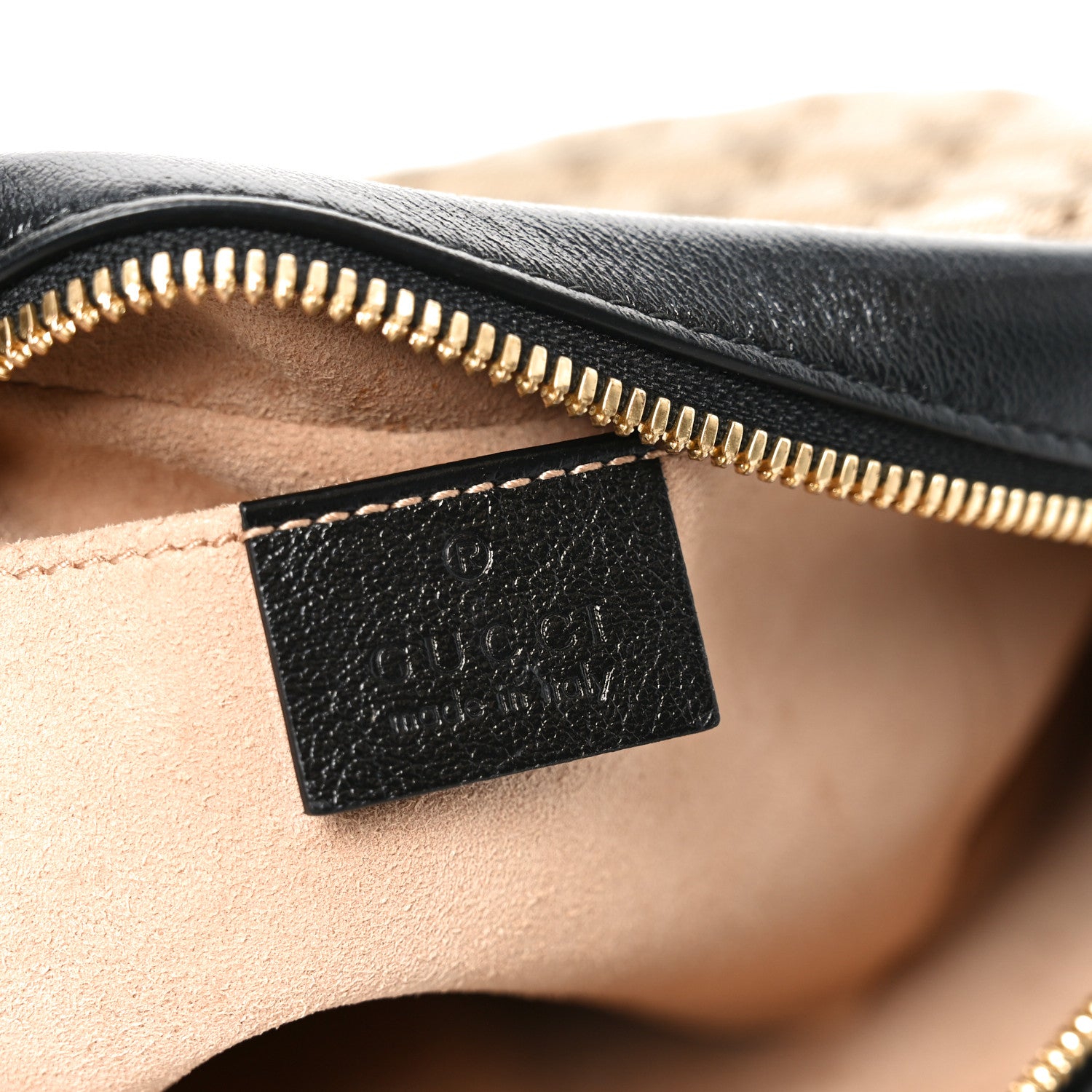 Gucci Monogram Matelasse Diagonal Small GG Marmont Chain Shoulder Bag Beige Black 6 of 10