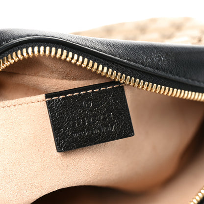 Gucci Monogram Matelasse Diagonal Small GG Marmont Chain Shoulder Bag Beige Black 6 of 10