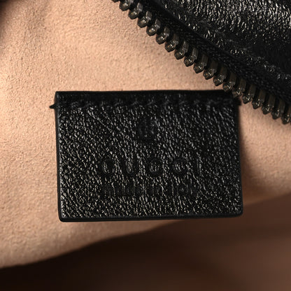 Gucci Azalea Calfskin Matelasse Heart Mini GG Marmont Round Shoulder Bag Black 5 of 8