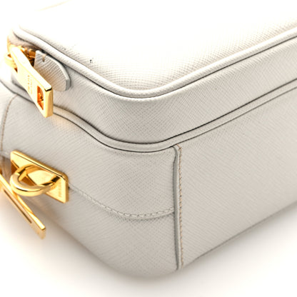 Prada Saffiano Lux Double Zip Crossbody Bag Talco 9 of 10