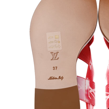 Louis Vuitton Monogram Escale Palma Flat Sandals 37 Rouge 16 of 22