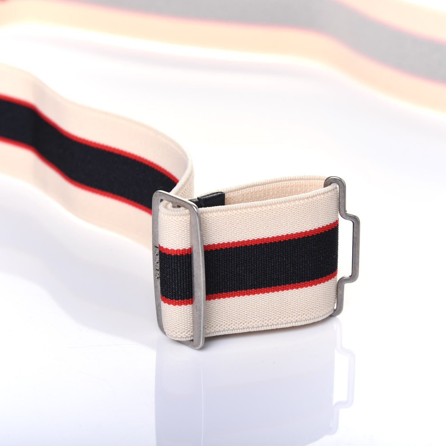 Gucci Jacquard Crystal Stripe Butterfly Belt 90 36 White 6 of 7