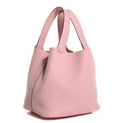 Hermes Taurillon Clemence Picotin Lock 22 MM Rose Sakura 3 of 20