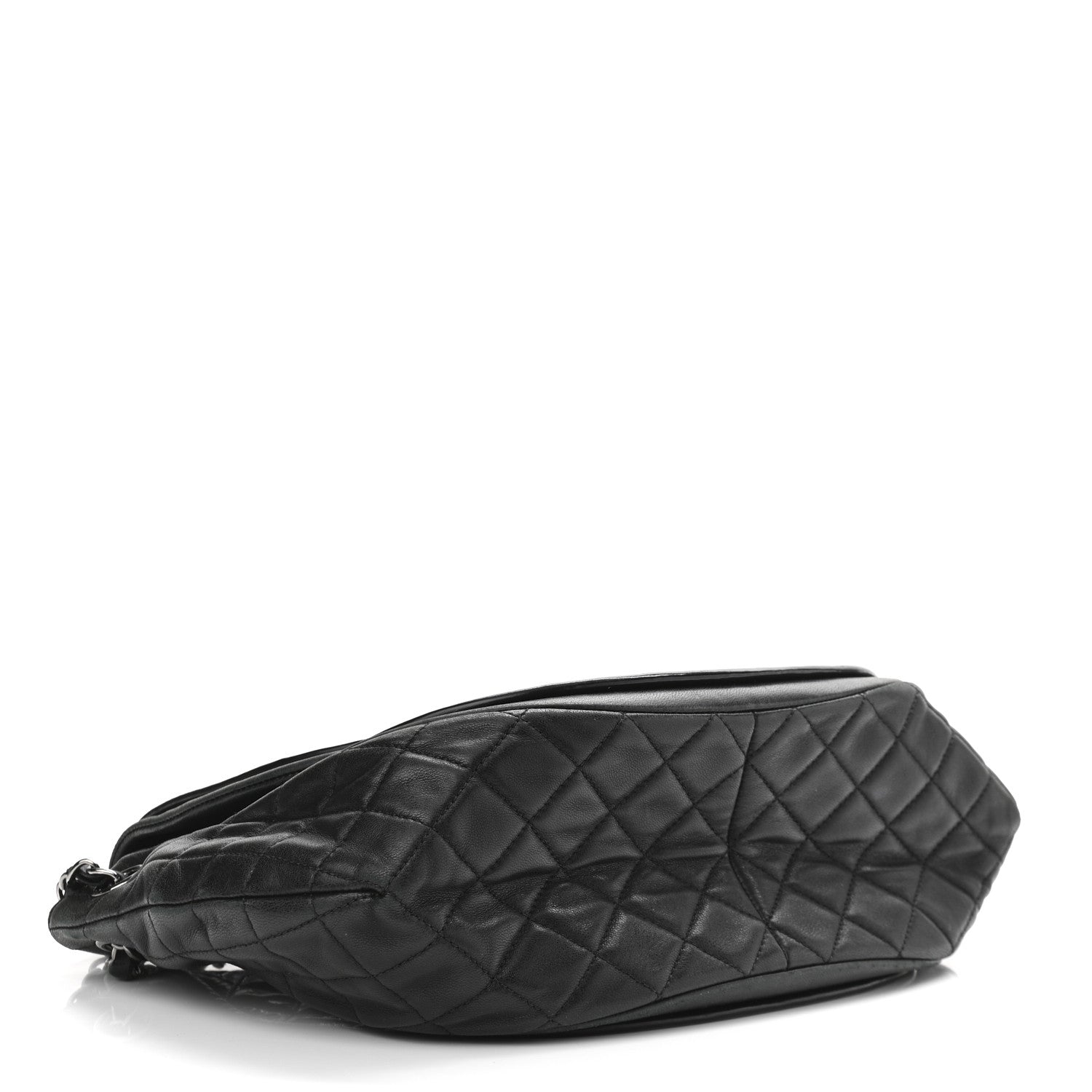 Chanel Lambskin Patent Classic Twist Crescent Flap Bag Black 4 of 17