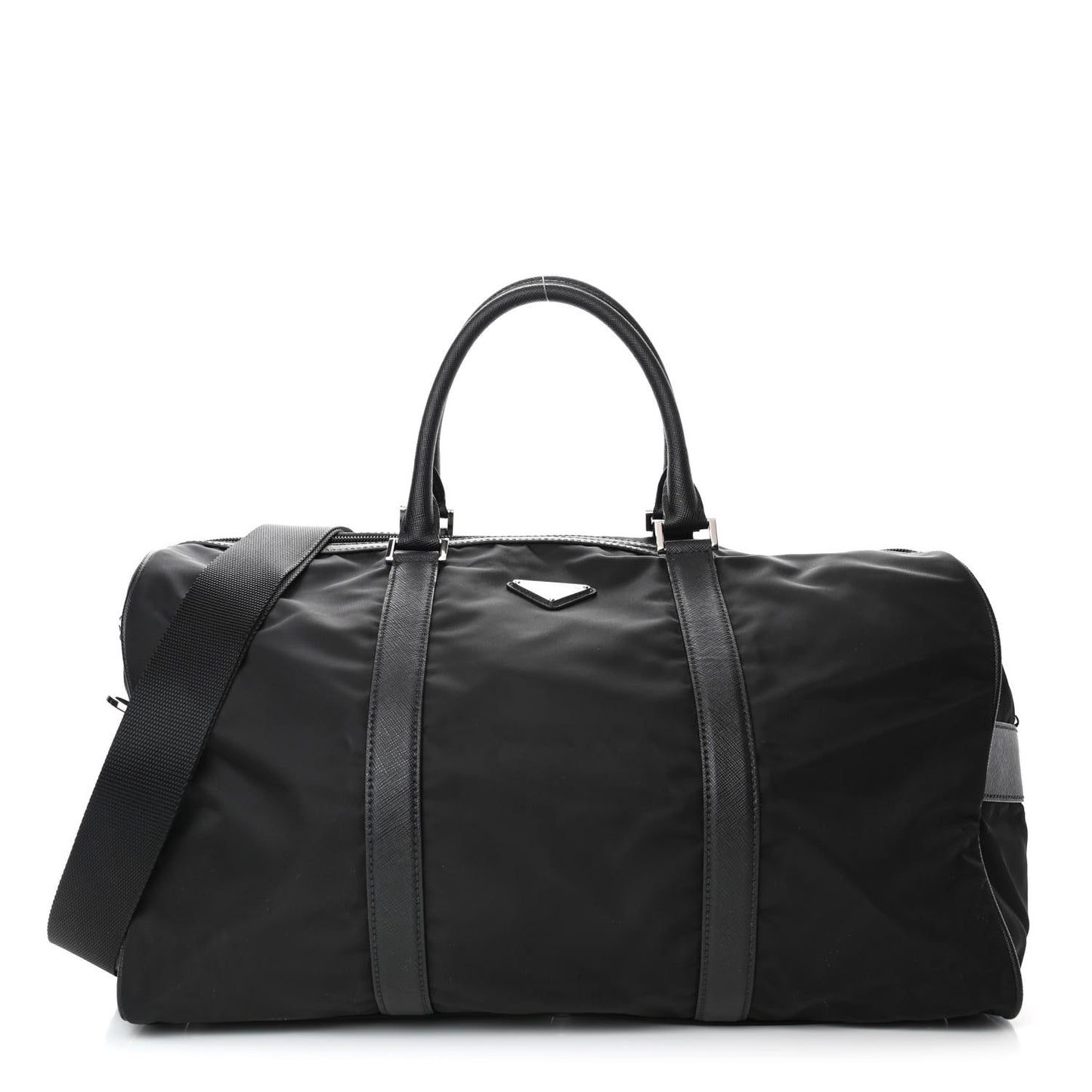 Tessuto Nylon Saffiano Viaggio Duffle Black