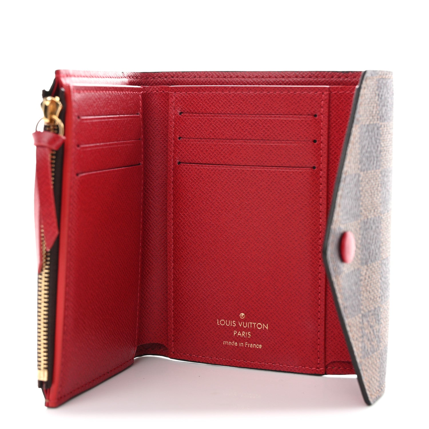 Louis Vuitton Damier Ebene Victorine Wallet Red 5 of 7