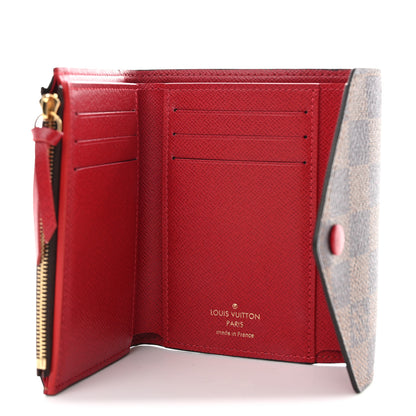 Louis Vuitton Damier Ebene Victorine Wallet Red 5 of 7