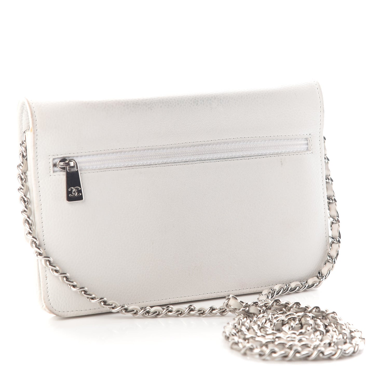 Caviar Timeless CC Wallet on Chain WOC White