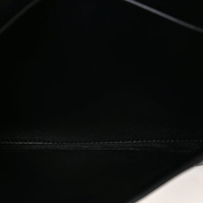 Balenciaga Shiny Calfskin Crocodile Embossed Hourglass Gusset Pouch Black 5 of 10