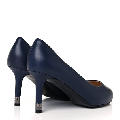 Chanel Lambskin CC Pumps 37 Navy 4 of 8