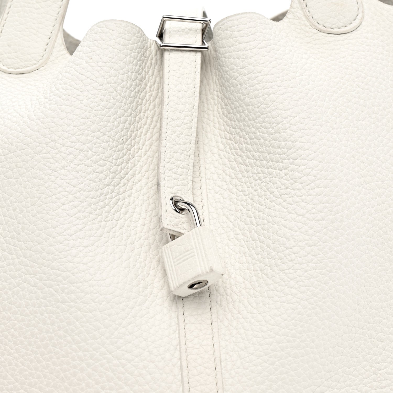 Hermes Taurillon Clemence Picotin 22 MM White 9 of 17