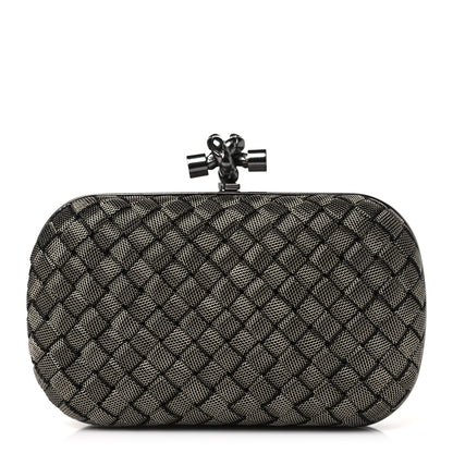 Bottega Veneta Metal Intrecciato Mesh Woven Knot Clutch Argento 1 of 9