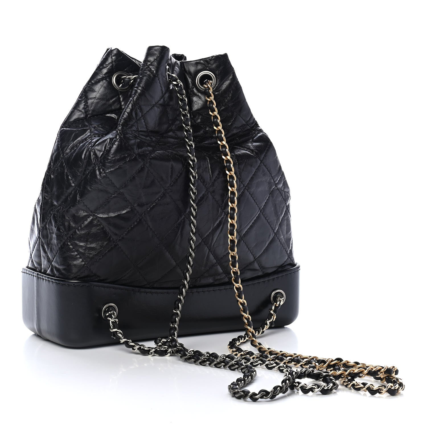 Chanel Aged Calfskin Quilted Gabrielle Backpack Black 2 of 4