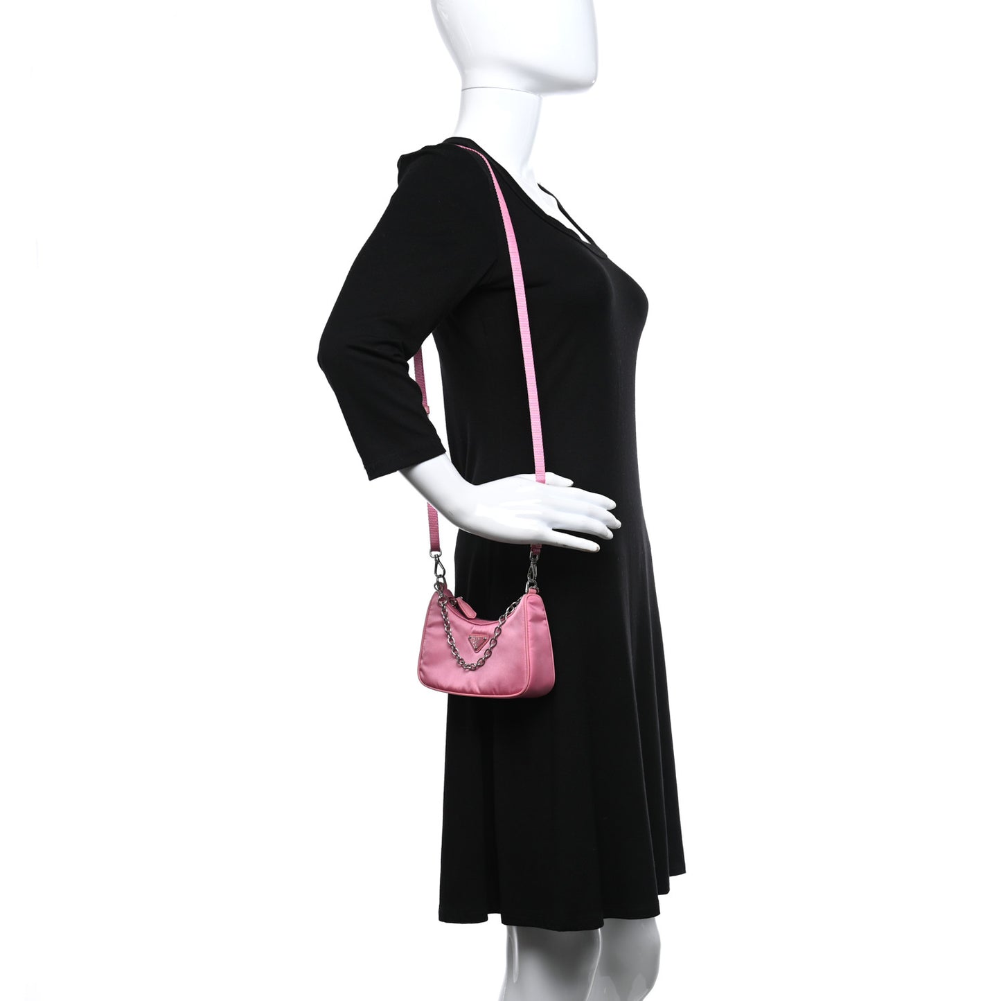 Tessuto Nylon Saffiano Mini Re-Edition 2000 Shoulder Bag Begonia