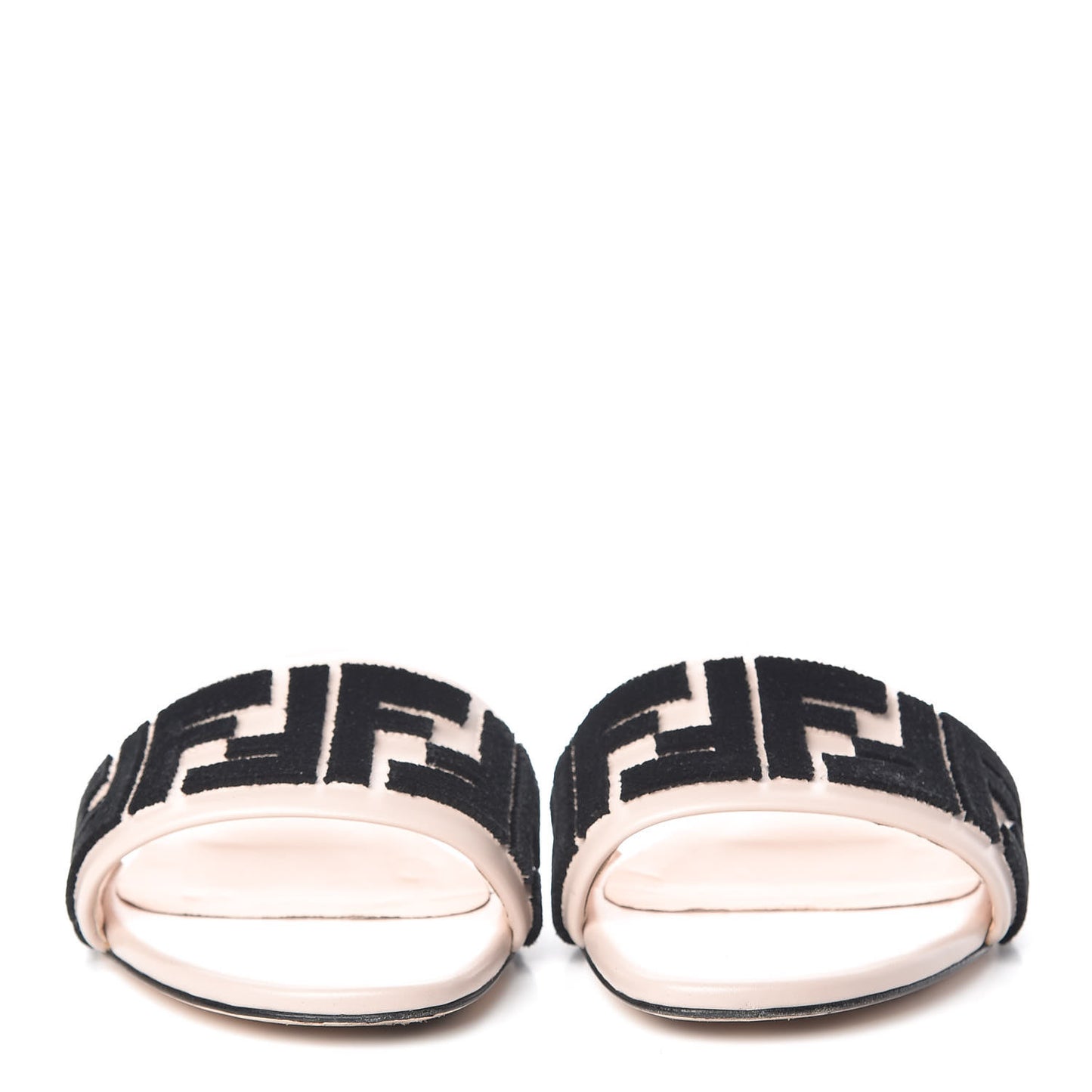 Vitello Velvet FF Reloaded Flat Slide Sandals 37.5 Soap Black