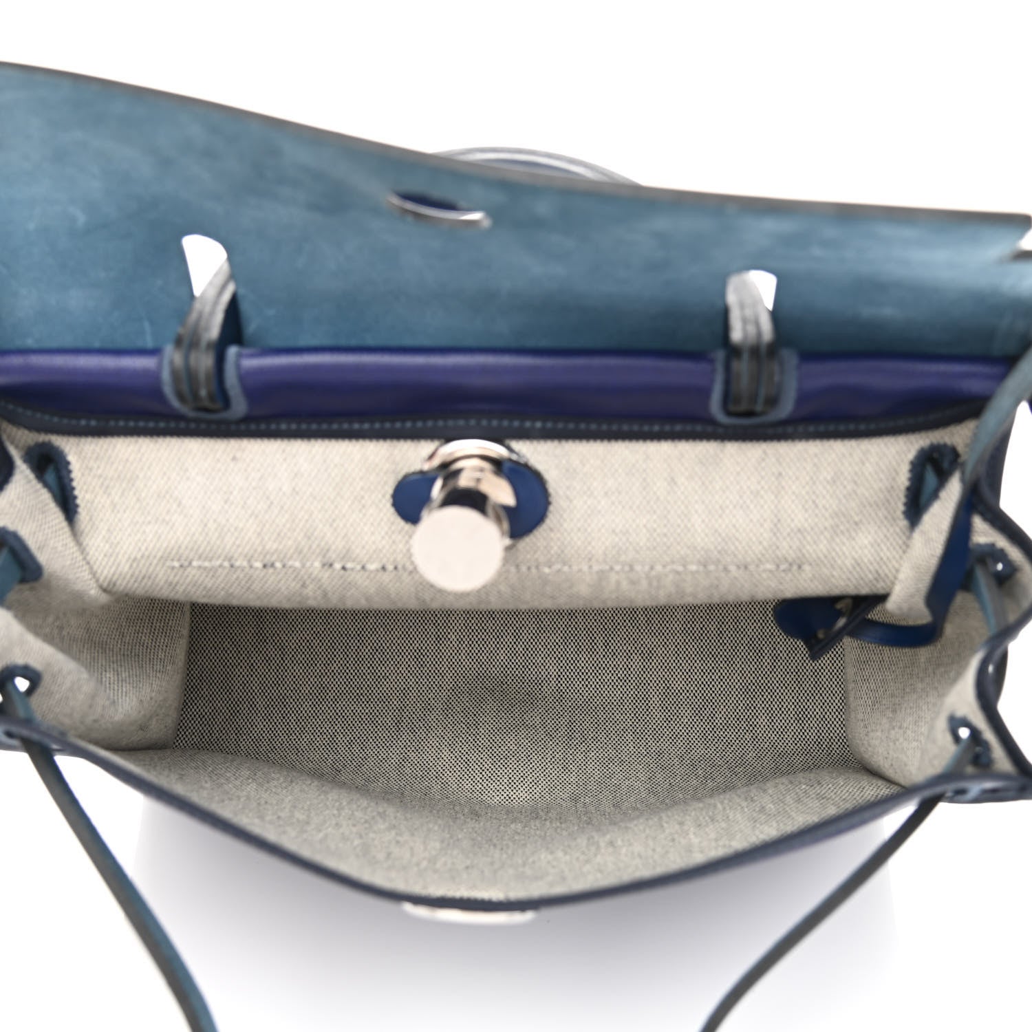 Hermes Toile H Berline Vache Hunter Herbag Zip PM 31 Bleu Encre Bleu Saphir 6 of 12