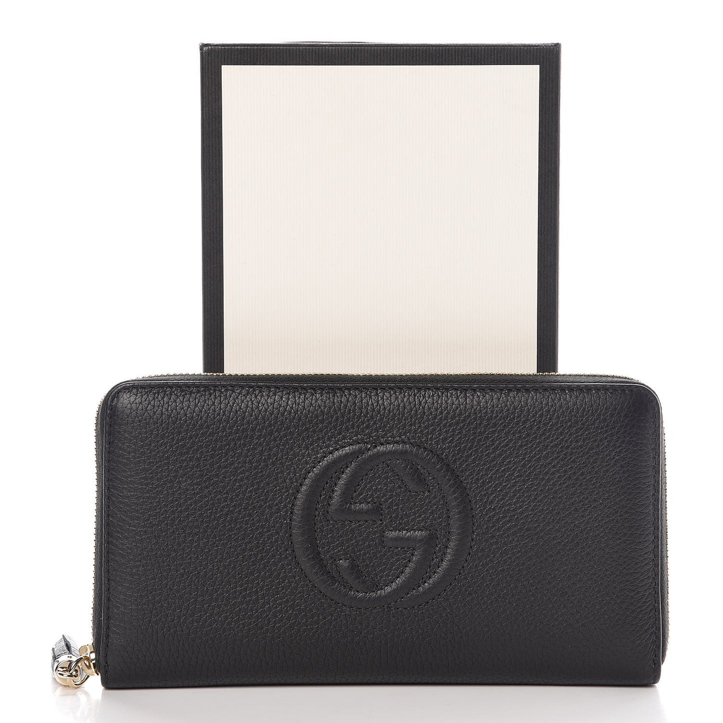Calfskin Soho Zip Around Wallet Black