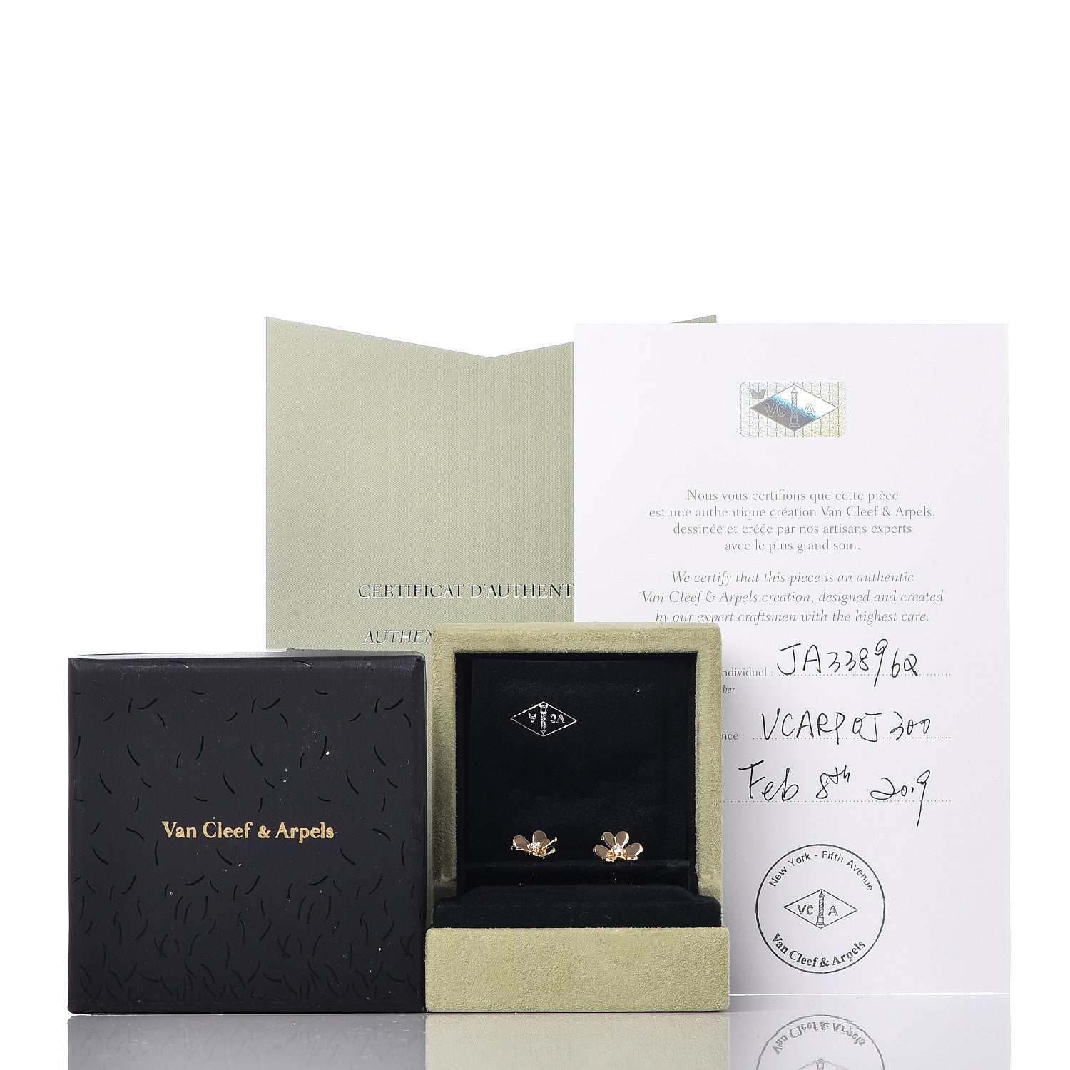 Van Cleef & Arpels 18K Yellow Gold Diamond Mini Frivole Earrings 5 of 5