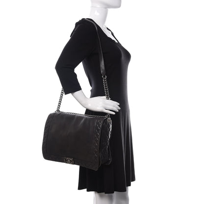 Chanel Calfskin Large Boy Reverso Flap Black 2 of 14