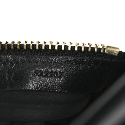 Loewe Lambskin Pleated Bracelet Pouch Chain Shoulder Bag Black 8 of 12
