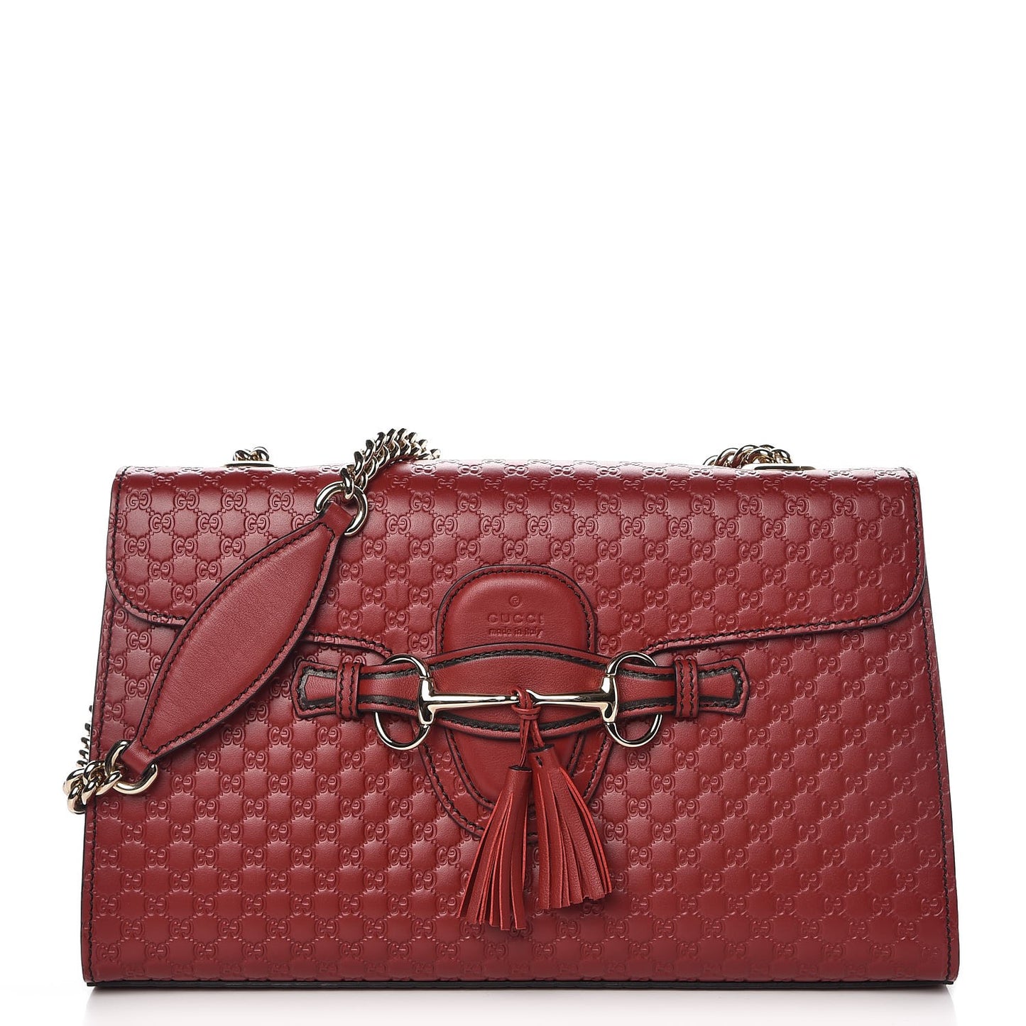 Microguccissima Medium Emily Chain Shoulder Bag Red