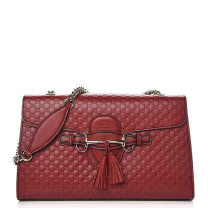 Gucci Microguccissima Medium Emily Chain Shoulder Bag Red 1 of 8