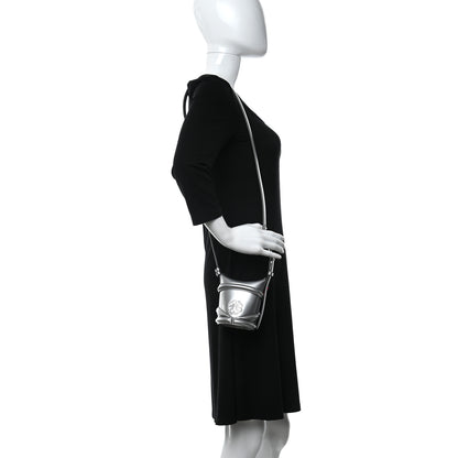Alexander McQueen Metallic Calfskin The Curve Mini Shoulder Bag Silver 2 of 13