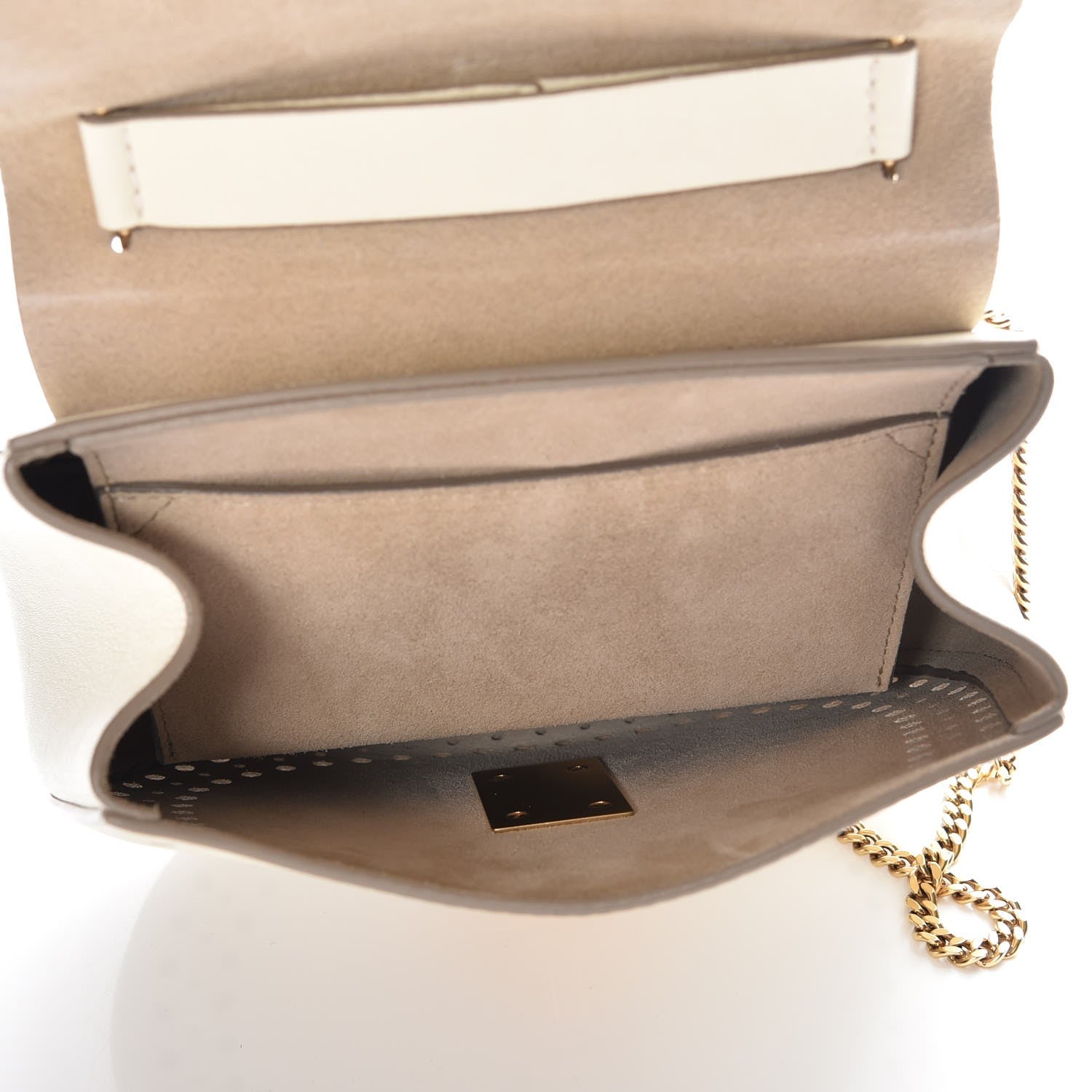 Chloe Calfskin Perforated Mini Drew Shoulder Bag White 5 of 7