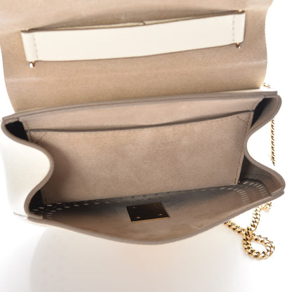 Chloe Calfskin Perforated Mini Drew Shoulder Bag White 5 of 7