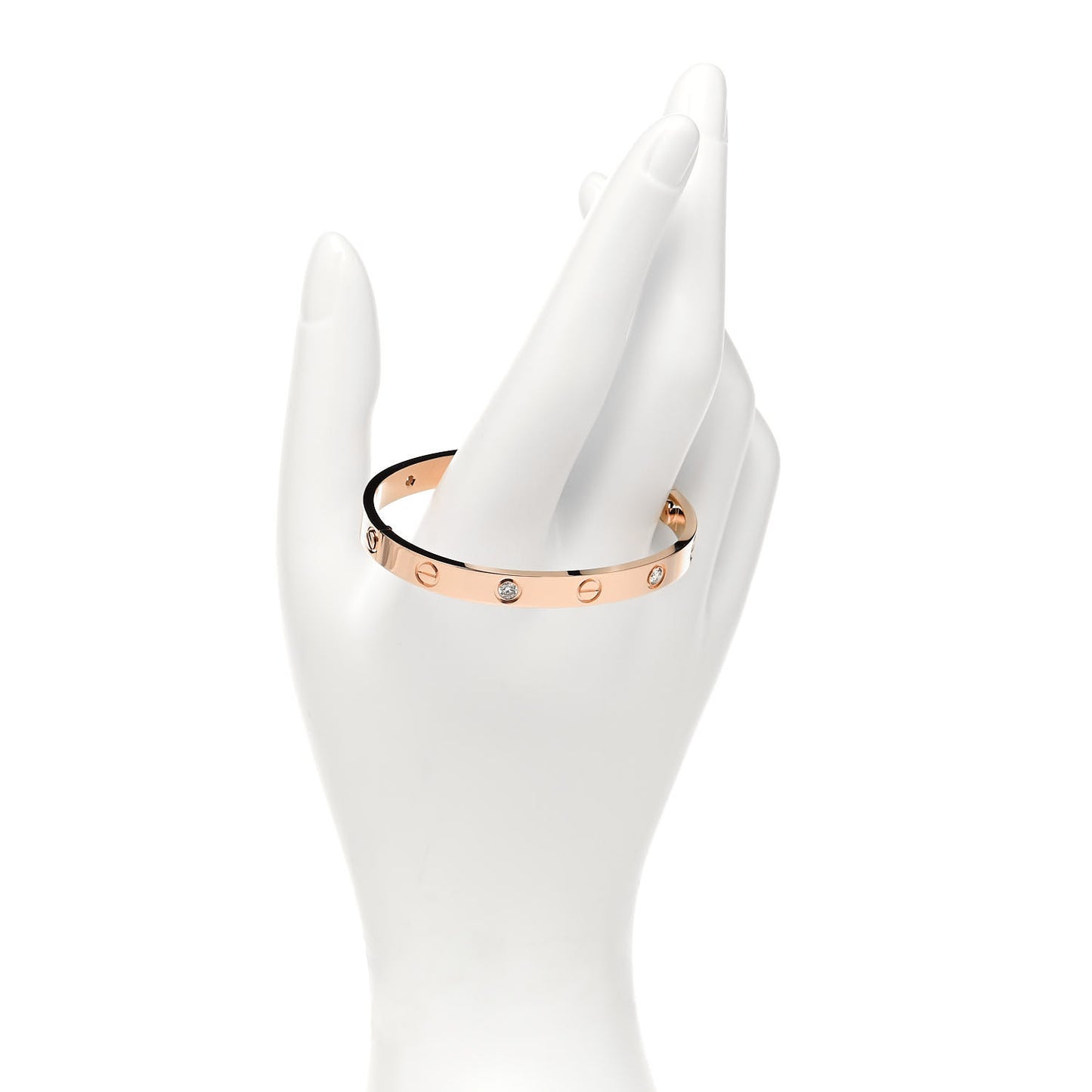 18K Pink Gold 4 Diamond LOVE Bracelet 16