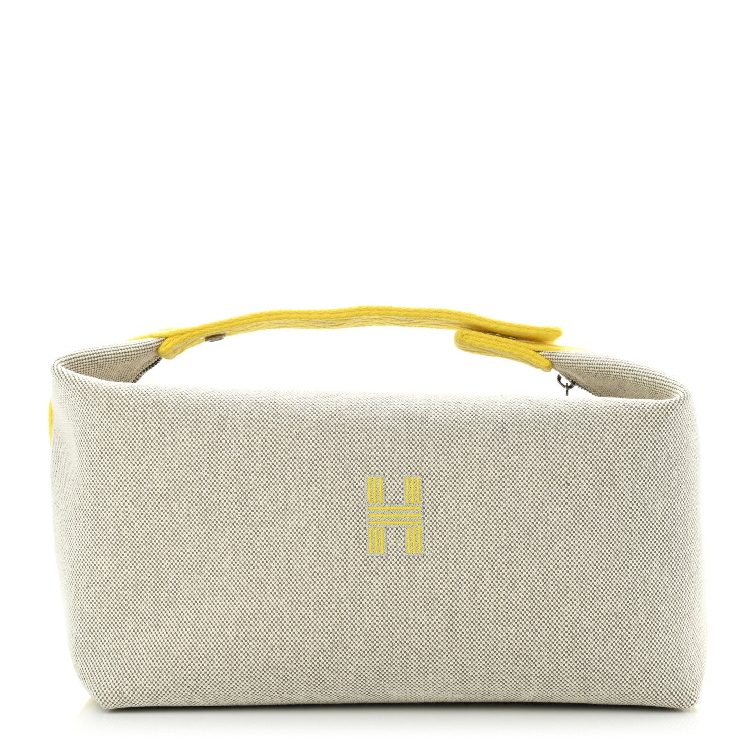 Hermes Canvas Large Bride-A-Brac Pouch Jaune Citron 1 of 7