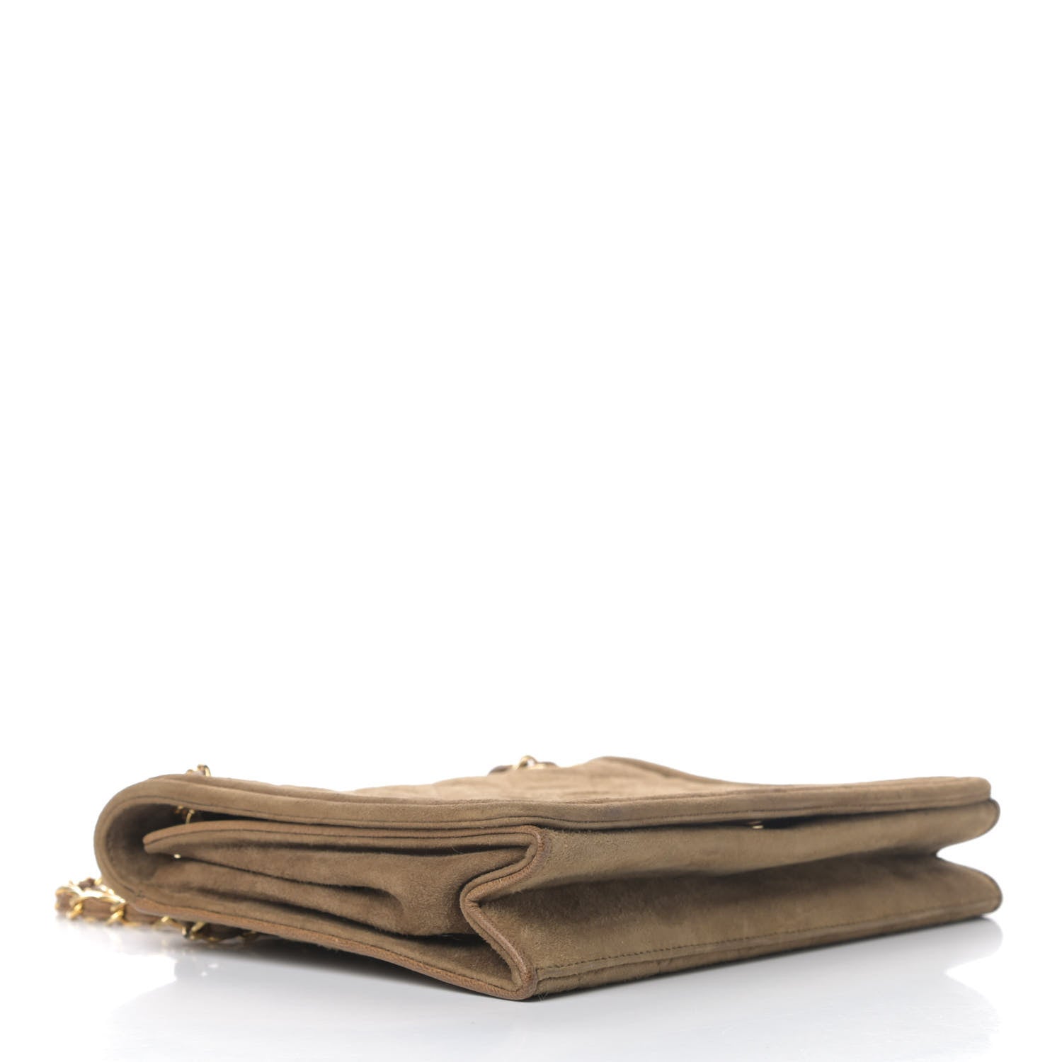 Chanel Suede Quilted CC Small Single Flap Beige 3 of 6