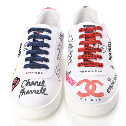 Chanel x Pharrell Williams Calfskin Womens Sneakers 38 White 10 of 11