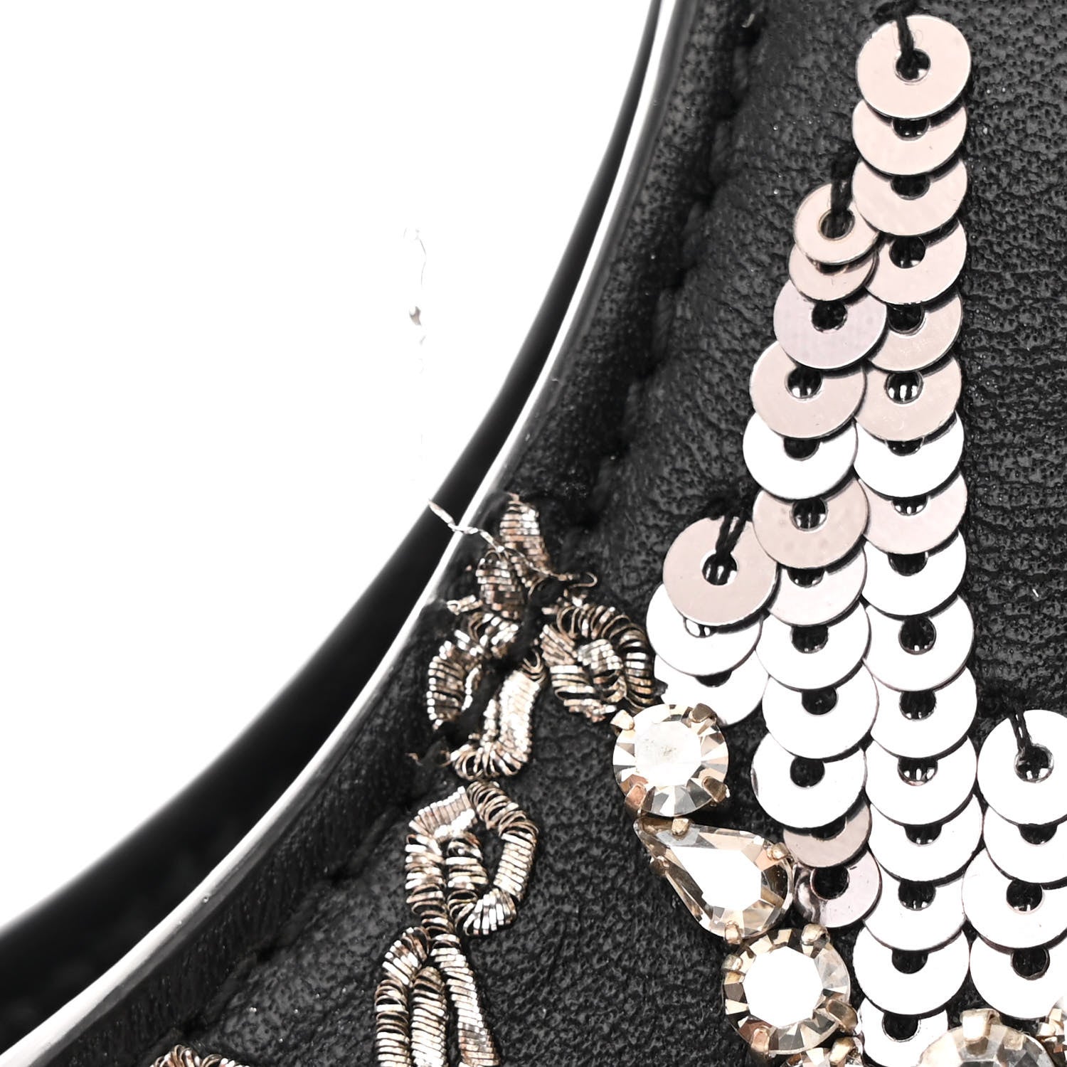 Alexander McQueen Lambskin Embellished Crystal Mini T-Bar Bag