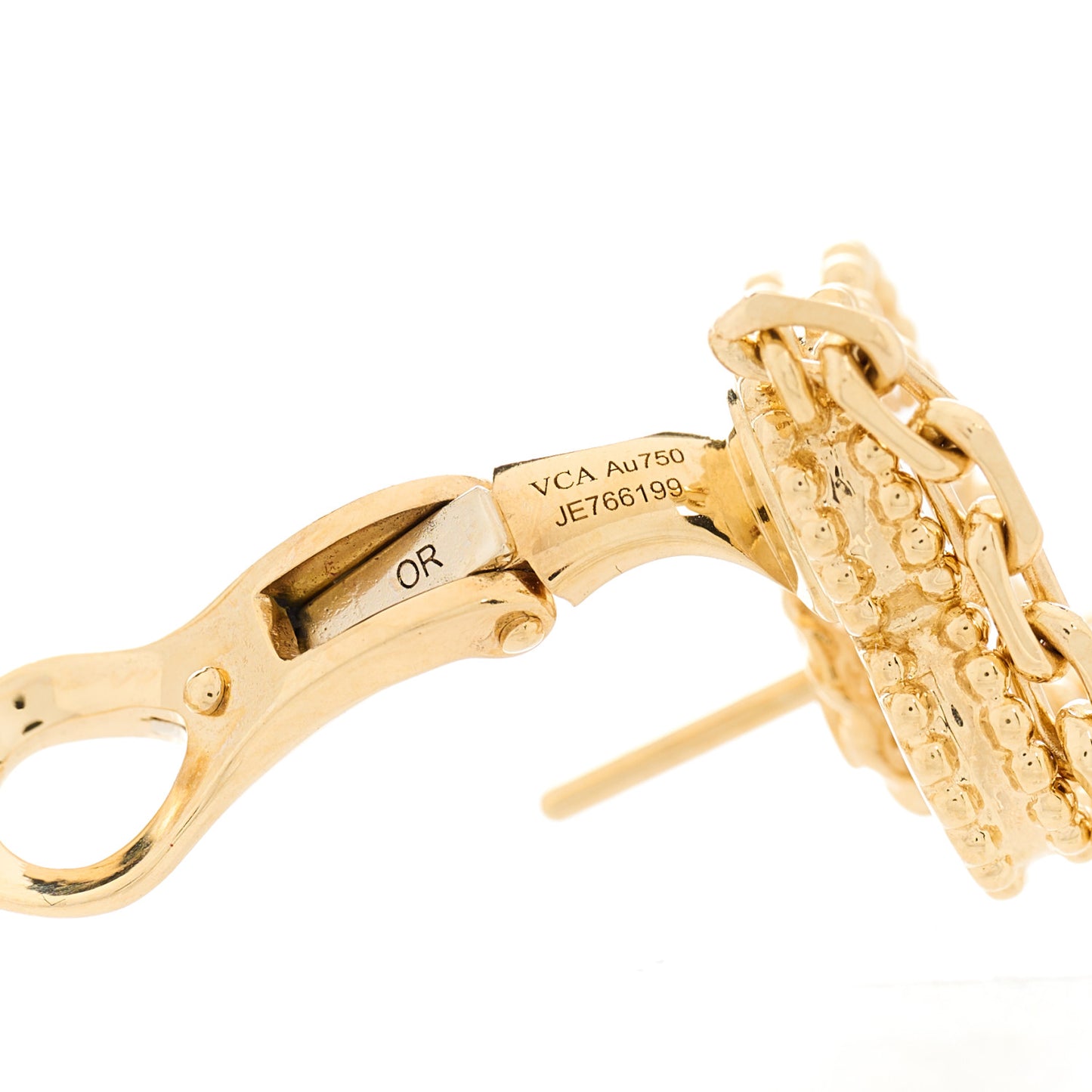 18K Yellow Gold Mother of Pearl 2 Motifs Magic Alhambra Earrings