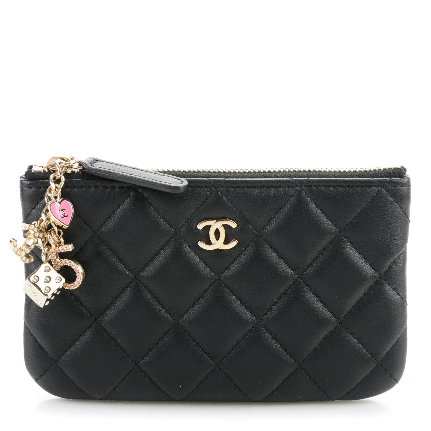 Chanel Lambskin Quilted Casino Coin Purse Black 1 of 7