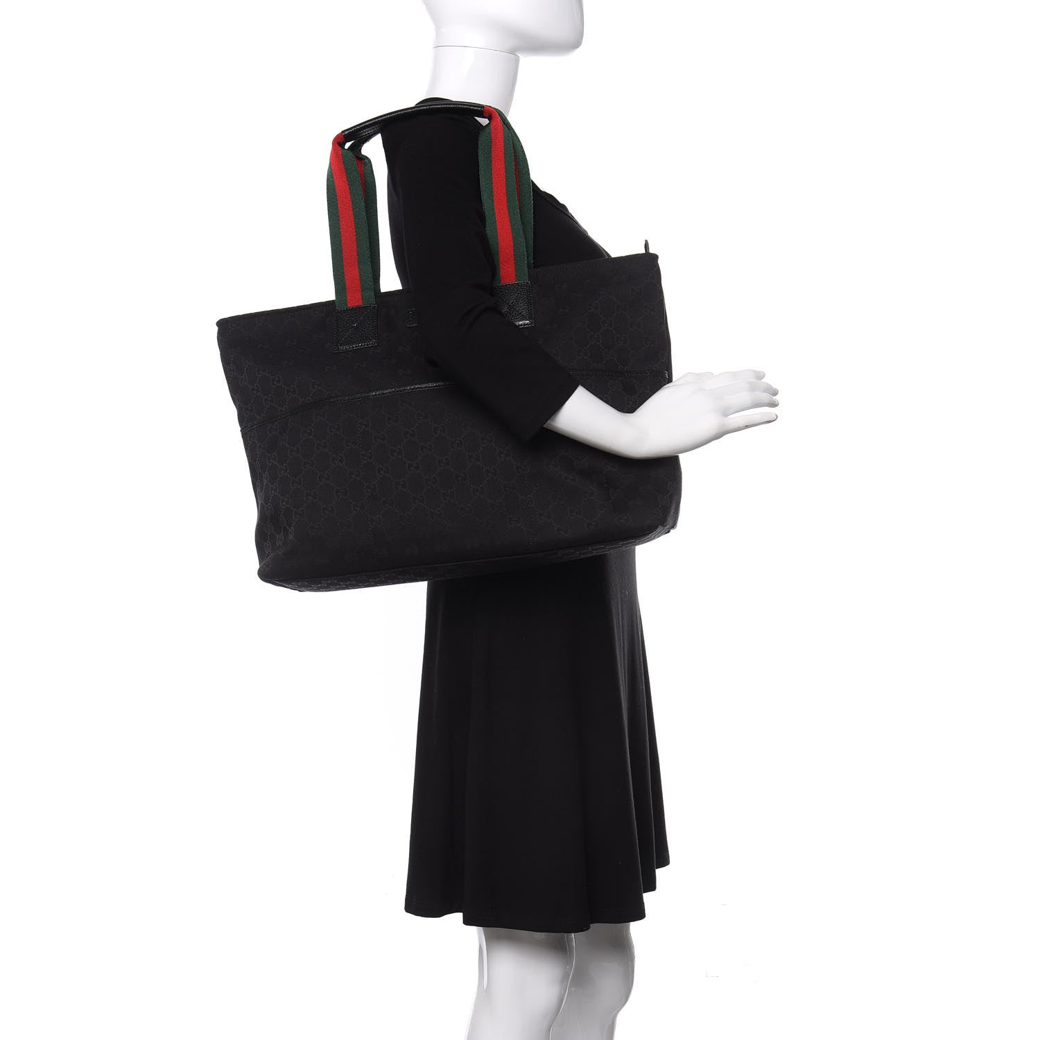 Gucci Monogram Web Large Diaper Tote Black 2 of 9