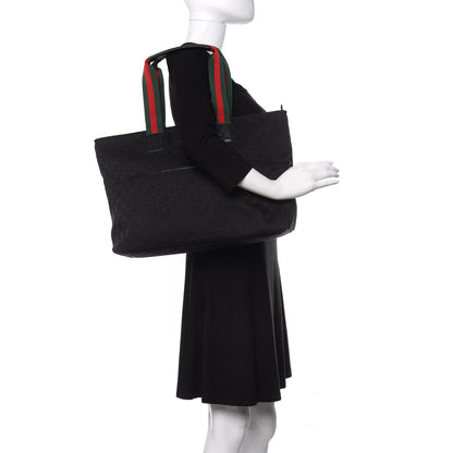 Gucci Monogram Web Large Diaper Tote Black 2 of 9