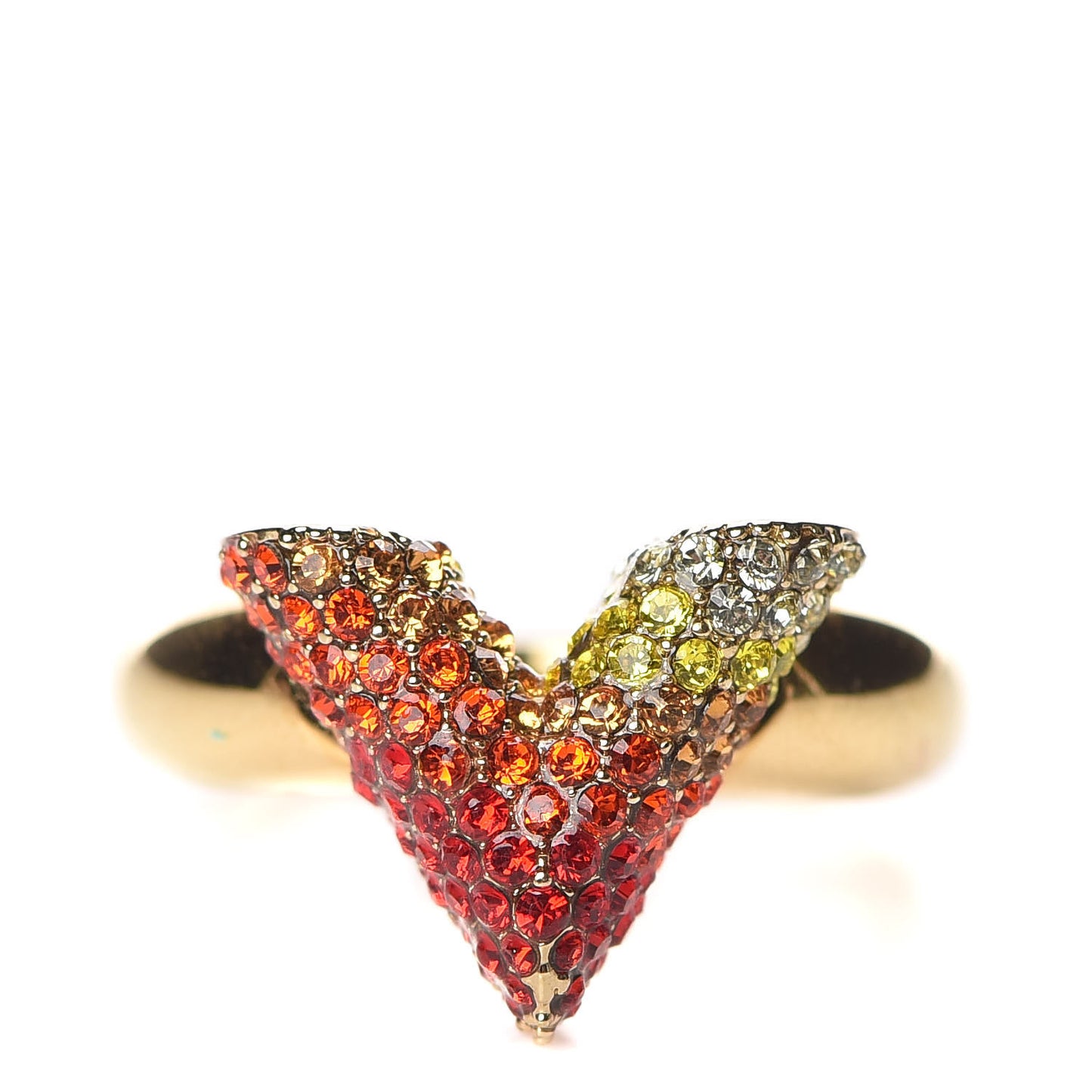 Crystal Essential V Strass Ring M 6.25 Multicolor Gold