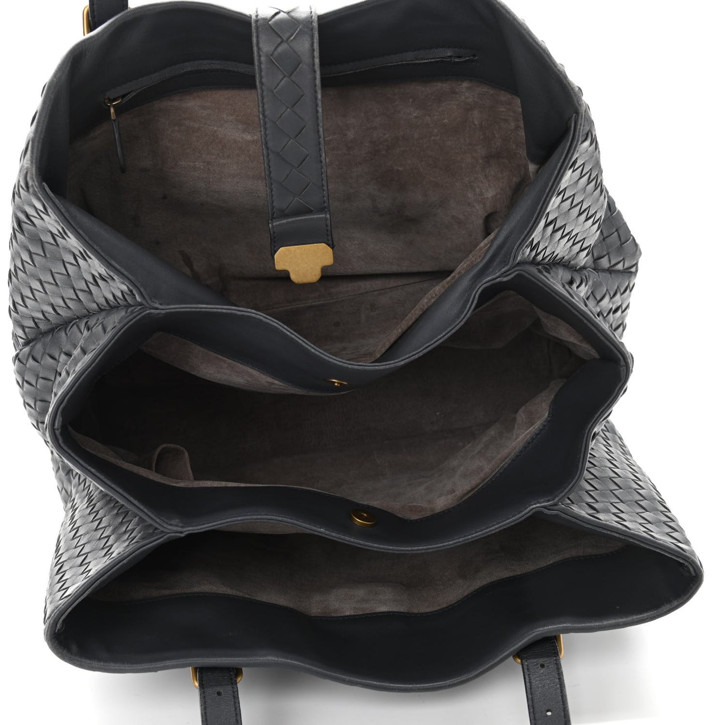 Nappa Intrecciato Medium Roma Tote Grey