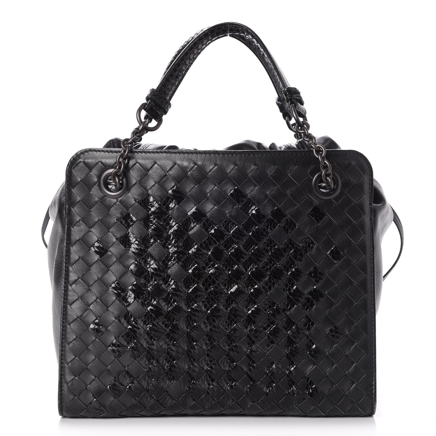 Bottega Veneta Nappa Ayers Intrecciato Small Tote Nero Black 1 of 8