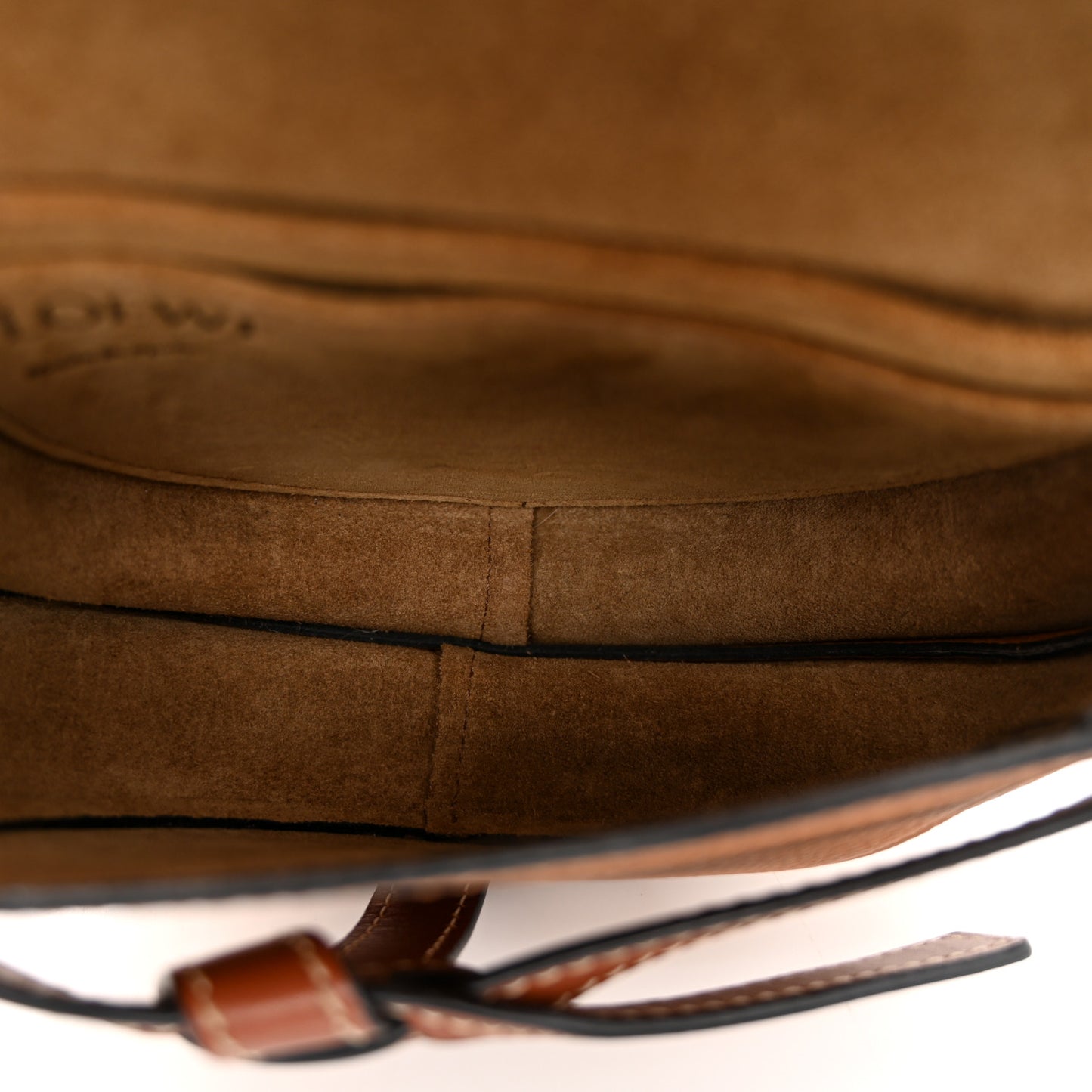 Grained Calfskin Mini Gate Crossbody Bag Caramel Pecan